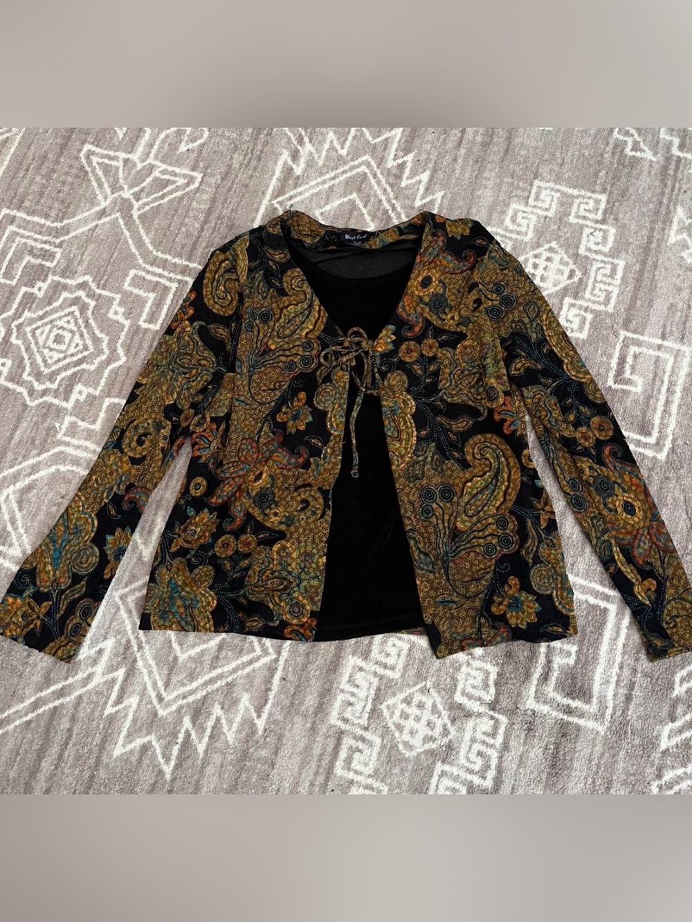 Y2K Floral Cardigan Tie Top